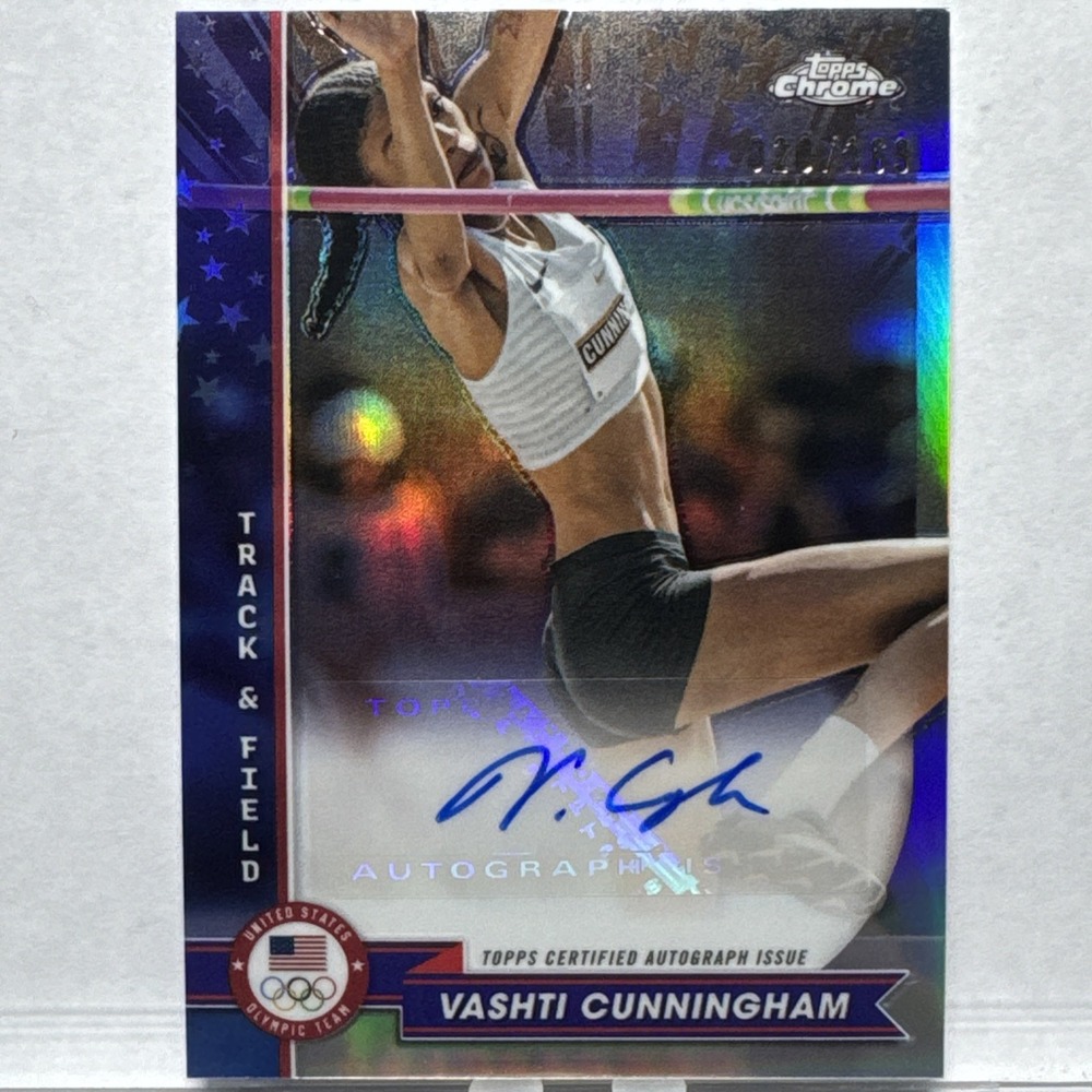 2024 Topps Chrome US Olympic Autograph Vashti Cunningham AU-VC /169 Track Card